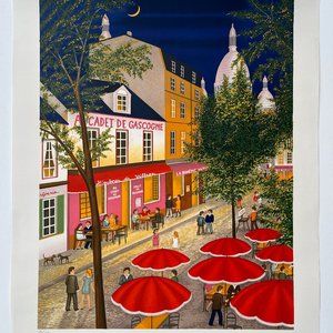 Signed 1988 Limited Edition Fanch Ledan Lithograph of Montmartre in Paris
